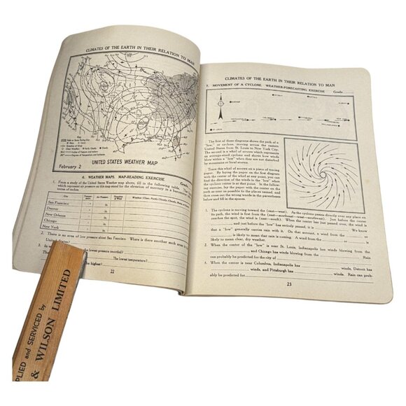 Iroquois Geography Workbook 1947 PB Book Trafalgar School Montreal Teacher Copy - Picture 6 of 13